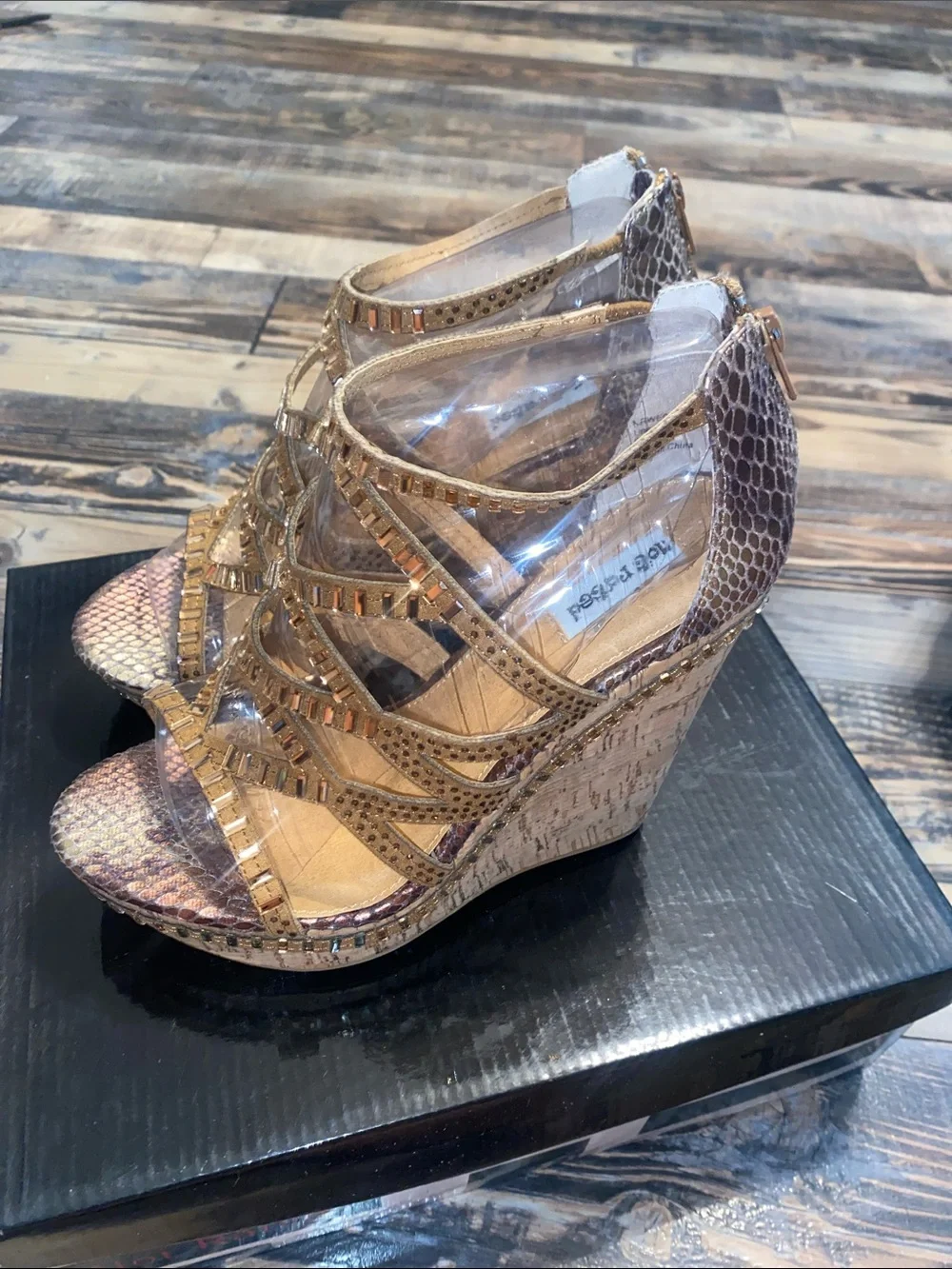 Not Rated Metallic Gold Strappy High Heel Sandals